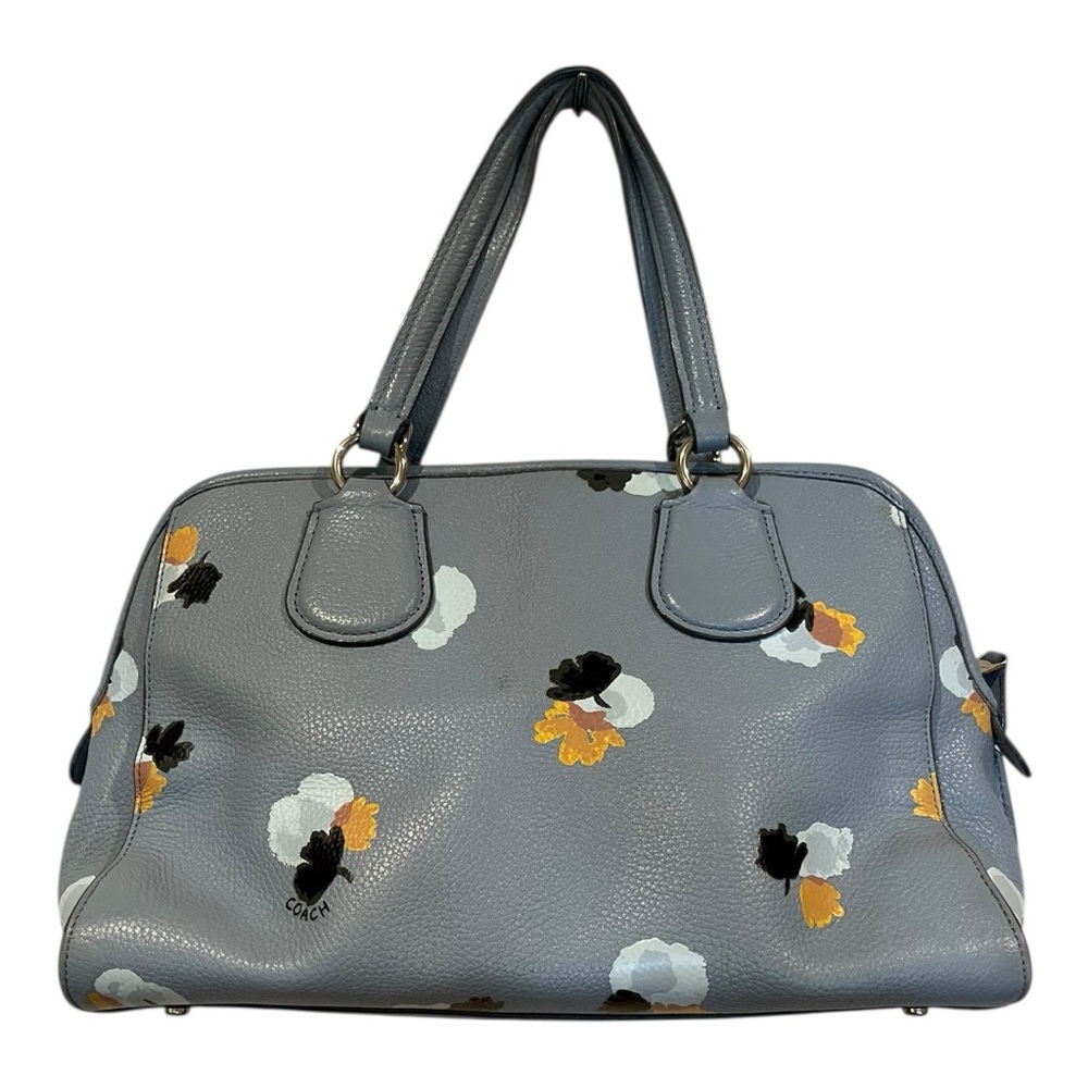 Coach Nolita Blue Floral print pebbled leather satchel shoulder bag - Picture 3 of 11